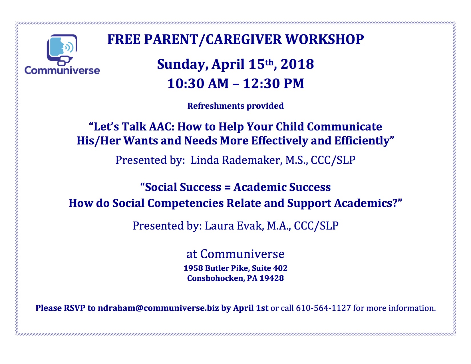 Free Parent/Caregiver Workshop